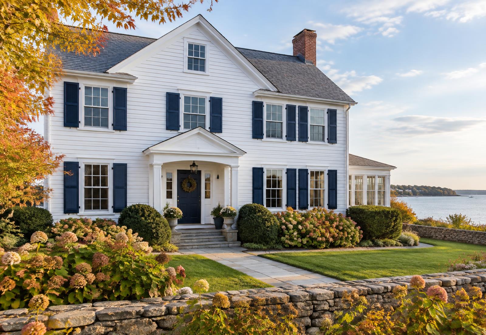 Classic New England home by the coast
